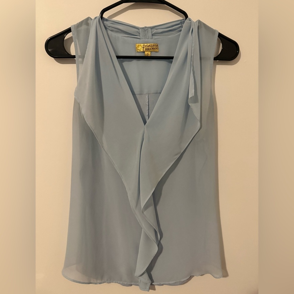 Vera Wang Soft Blue Draped Blouse